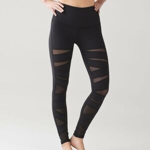 Lululemon Athletica Black Mesh Detail Leggings